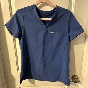 Figs Blue Scrub Top
